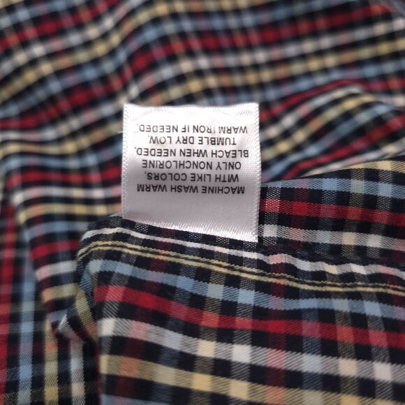 Button Long Sleeve Collared Shirt MensXL Colorful Plaid Lightweight Cotton Dress - Picture 16 of 16